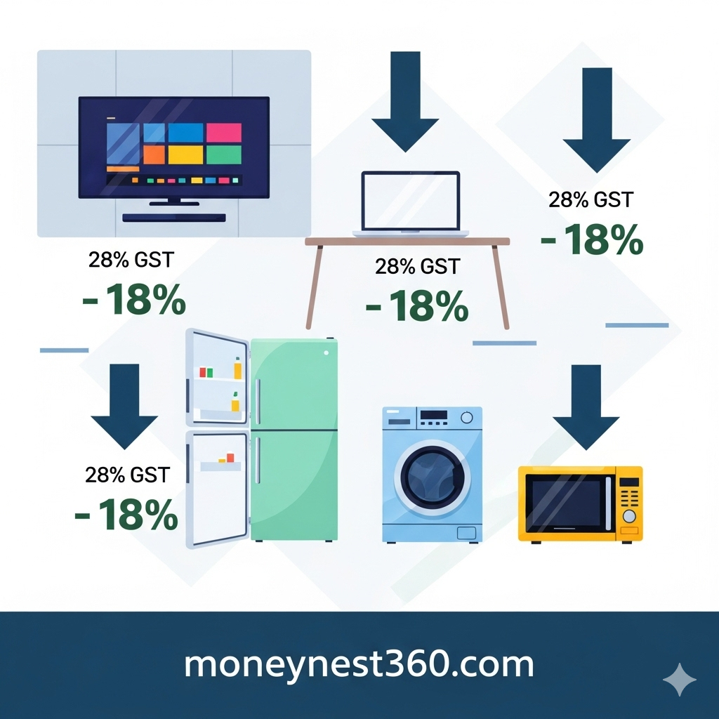GST 2.0 price drop on TVs, laptops, and home appliances.