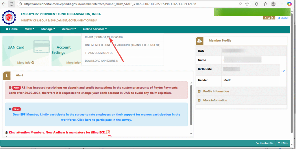 PF Claim Form 31